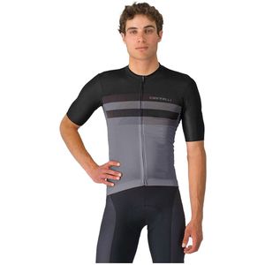 castelli simbolo heren jersey met korte mouwen grijs zwart