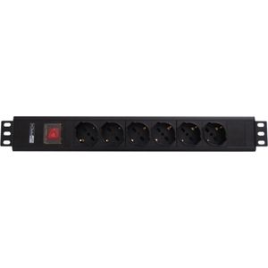 Eminent WP WPN-PDU-I01-06 Stroomverdelingseenheid (PDU) 6 stopcontacten AC 1,5U Zwart, UPS accessoires