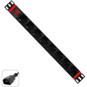 WP - WPN-PDU-C01-08 - Stekkerdoos - Zwart - Aluminium - 8 Stopcontacten