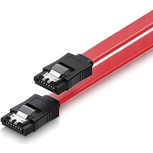 Ewent SATA III-kabel, 6 Gbit snelheid, met metalen clips, SATA L-type, rood, 30 cm