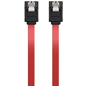 Ewent EC1512 - SATA III-kabel, 6 Gbit/s snelheid met metalen clips, SATA L-type, rood, 70 cm