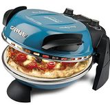 G3 Ferrari G10006 Pizza, uitwendig plezier, oven pizza, 1200 W, 400 °C, brandwerende rotsen (diameter 31 cm), timer 5 inch, kookboek inbegrepen, blauw