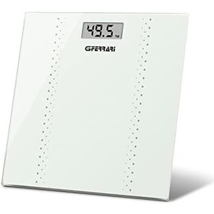 G3 Ferrari G30052 Digitale personenweegschaal ""Fisik"", 100 g/150 kg, gehard glas, wit