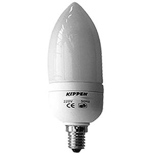 Kippen 1411A1 spaarlamp, model olijf, 11 watt, warm licht 2700 K