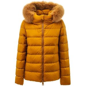 Herno - Gewatteerde Jas - Geel - Dames - Afneembare Bontkraag