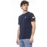 Invicta - Katoenen T-shirt - Blauw - Korte Mouwen - Ronde Hals