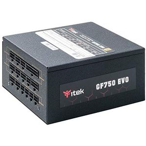 Itek Voeding voor PC GF750 EVO - 750 W, 12 mm HDB Hydraulic Dynamic Bearing ventilator, actieve PFC-bescherming, 80 Plus Gold efficiëntiecertificering, semi-modulair, gratis plug