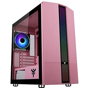 Case Itek Case LIFLIG P41 Gaming Mini Tower, MATX, 12cm ARGB fan, 2xUSB3, Side Panel Temp Glass, Pink Edition