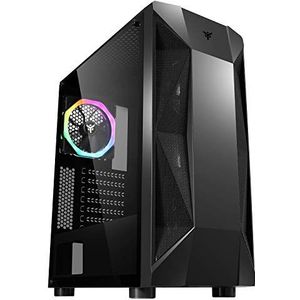 Itek - The Rock EVO - Gaming PC-behuizing - Zwart - Middle Tower ATX - 1 x 12 cm ARGB ventilator inbegrepen