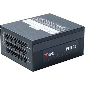 Itek PC-voeding ITPSEPF1200 EVO - 1200 Watt, FDB ventilator 120 mm, actieve PFC-bescherming, efficiëntiecertificering 80 Plus Platinum, modulaire stekker, Japanse condensatoren, DC/DC