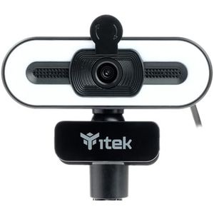 Itek Webcam met microfoon W401L, Full HD, 30 FPS, LED-licht, 3 modi, USB, statief