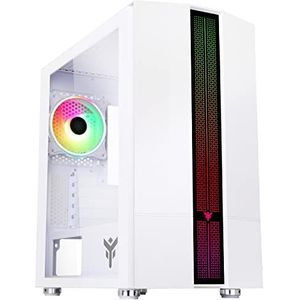 Case LIFLIG W41 Gaming Mini Tower, mATX, 12cm ARGB ventilator, 2xUSB3, zijpaneel Temp Glass, White Edition