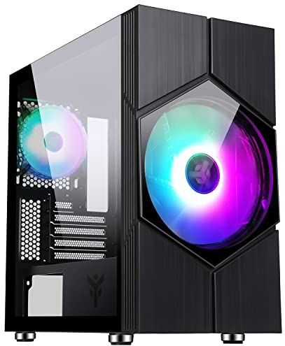 Itek - VORTEX Gaming Mini Tour - Behuizing - ARGB Ventilator - 20 cm en 12 cm - Zijwand van Gehard Glas