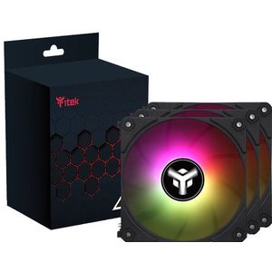 Itek - UW12 - Ventilator - Zwart - 12 cm - RGB-LED-verlichting