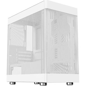 Itek - PROMESH 35W - Gaming Office Mini Tower - Wit - mATX - Type-C - 2xUSB3 - 3 Zijde Mesh