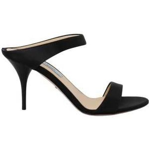 Prada Zwarte Leren Hakken Pumps Elegante Stijl , Black , Dames , Maat: 36 EU