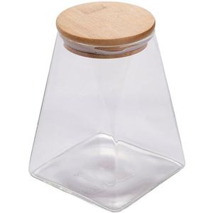 Love it driehoekige houder van borosilicaatglas met bamboesluiting, 900 ml