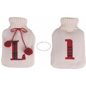 Villa d'Este Home Tivoli Warmwaterkruik, wit + rood, 2 liter