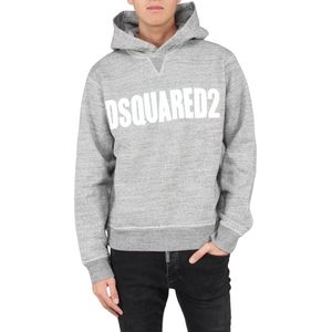 Dsquared2, Heren, Sweatshirts & Hoodies, Grijs, Maat: S Katoen,