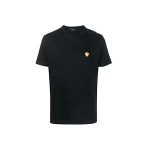 Versace T-shirt met geborduurd Medusa-motief , Black , Heren , Maat: M