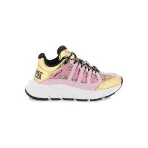 Trigreca Sneakers met Versace Allover Print , Yellow , Dames , Maat: 37 EU