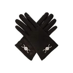 Versace, Accessoires, Dames, Zwart, 6 1/2 IN, Leer, Leren handschoenen