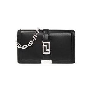 Versace, ‘Greca Goddess Mini’ portemonnee met ketting Zwart, Dames, Maat:ONE Size