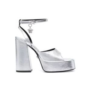 Versace, Zilver-palladium sandalen met Medusa Head motief Grijs, Dames, Maat:40 EU