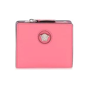 Versace, Medusa Applique Bifold Portemonnee Roze, unisex, Maat:ONE Size