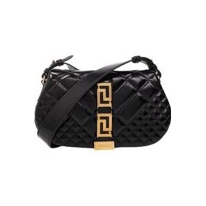 Versace ‘Greca Goddess’ gewatteerde schoudertas , Black , Dames , Maat: ONE Size