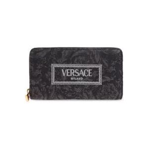 Versace Portemonnee met logo , Gray , Dames , Maat: ONE Size