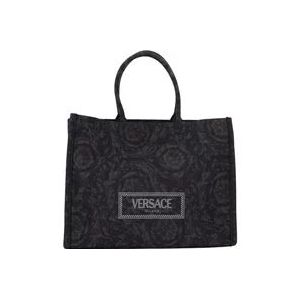 Versace Barocco Athena Zwarte Tote Tas , Black , Dames , Maat: ONE Size