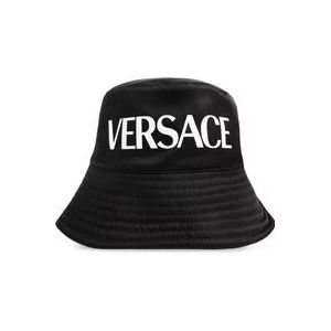 Versace, Zwarte Nylon Hoed - Stijlvol Ontwerp Zwart, Heren, Maat:60 CM