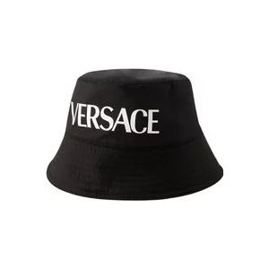 Versace, Accessoires, Heren, Zwart, 58 CM, Nylon, Zwarte Nylon Hoed - Stijlvol Ontwerp