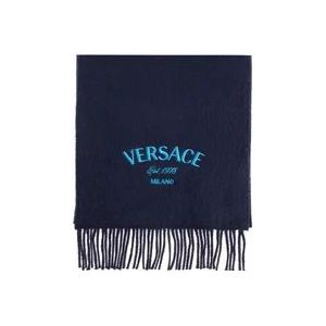 Versace, Wollen sjaal Blauw, Heren, Maat:ONE Size
