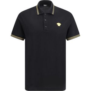 Versace, Heren, Tops, Zwart, Maat: L Katoen,