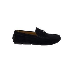 Versace Zwarte Suède Loafers met Biggie Medusa , Black , Heren , Maat: 42 EU