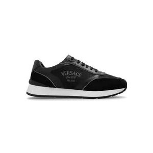 Versace Zwarte Sneakers , Black , Heren , Maat: 42 EU