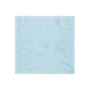 Versace, Zijden Barocco Vierkante Foulard Blauw, unisex, Maat:ONE Size