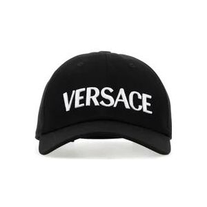Versace, Accessoires, Dames, Zwart, 57 CM, Katoen, Zwarte katoenen baseballpet