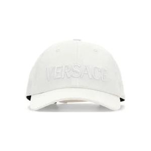 Versace, Accessoires, Dames, Wit, 57 CM, Katoen, Witte katoenen baseballpet