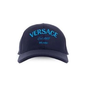 Versace, Accessoires, Heren, Blauw, 57 CM, Wol, Baseballpet