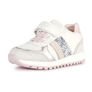 Geox B Alben Girl Sneakers voor meisjes, Witte Lt Rose, 26 EU
