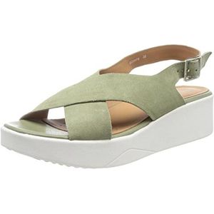 Geox, Schoenen, Dames, Groen, 37 1/2 EU, Comfortabele platte sandalen voor vrouwen