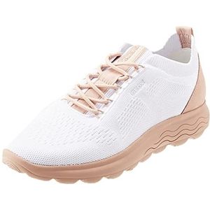 Geox D Spherica Dames Sneaker, Off White Nude, 38 EU