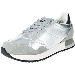Geox Dames D DORALEA sneakers, zilver/LT grijs, 37 EU, Silver Lt Grey., 37 EU