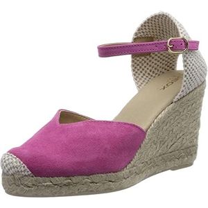 Geox Dames D GELSA espadrille Wedge sandaal, cyclamen, 40 EU, cyclamen, 40 EU