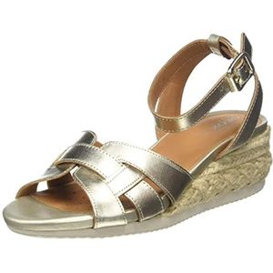 Geox Dames D Ischia Corda espadrille sleehak sandaal, Lt Gold, 40 EU