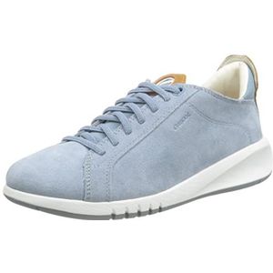 GEOX - AERANTIS - Sneakers - Licht Azuurblauw/Tabak - Suède/Nappa