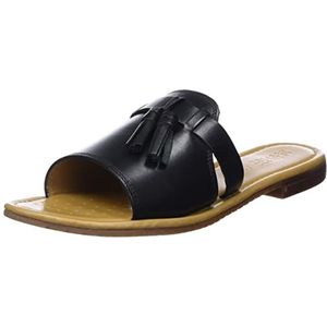 Geox D Sozy S platte sandaal voor dames, zwart, 36,5 EU, zwart, 36.5 EU